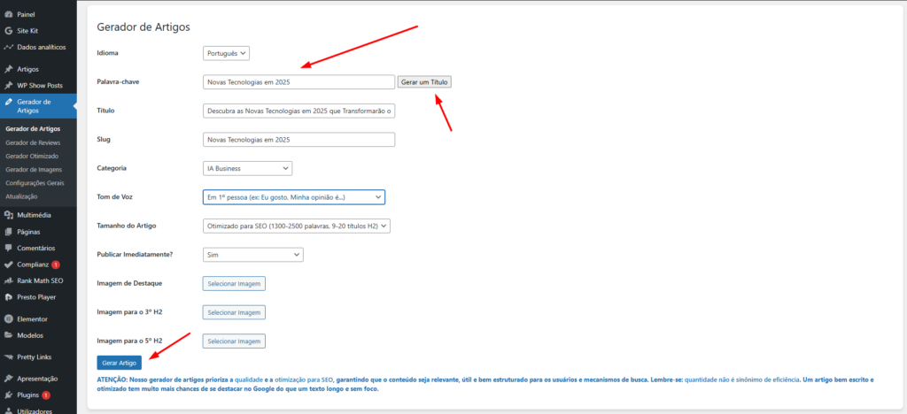 Plugin Gerador de Artigos (PGA) : Crie Conteúdos para Blogs e Reviews Amazon 4 Plugin Gerador de Artigos (PGA)