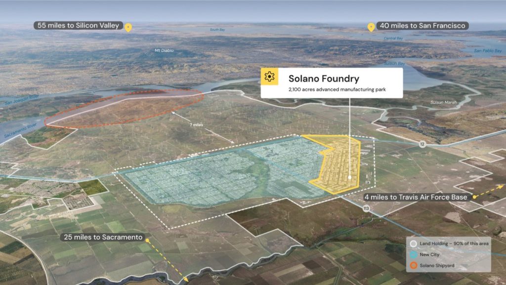Projeto California Forever prevê parque fabril de alta tecnologia em área de 2.100 acres